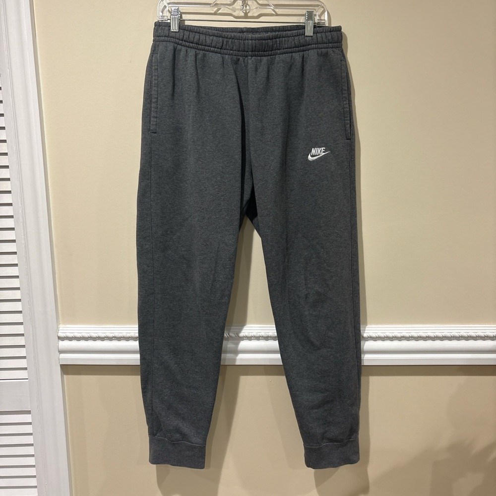 Nike Gray Sportswear Fleece Sweatpants with White Interior Lining